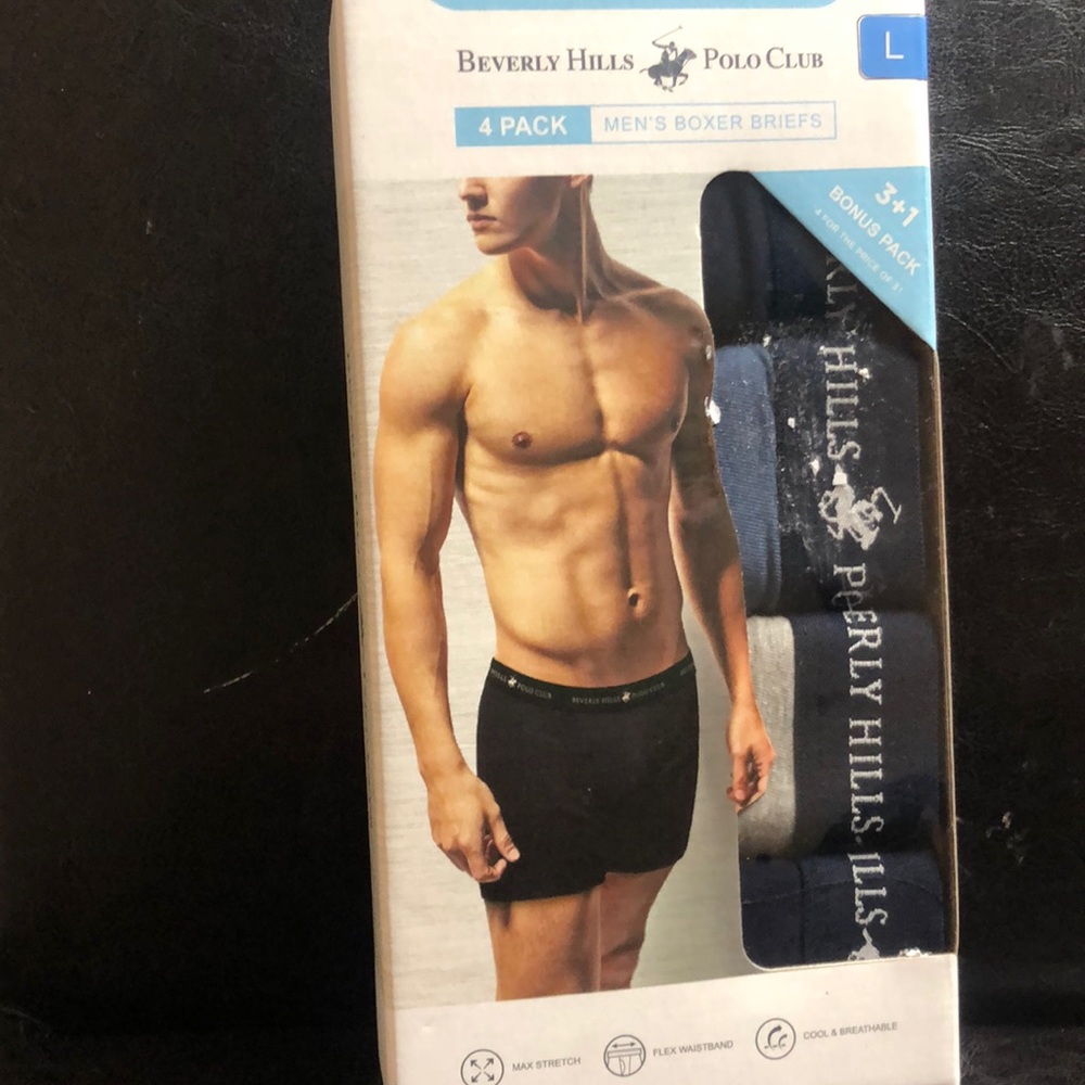 Beverly Hills Polo Club Men's Size L Boxer Briefs 4 Pack